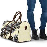 Black Palaka Hawaii Travel Bag Kukui Nut Pikake Lei Hawaiian Tapa Pattern - Polynesian Pride