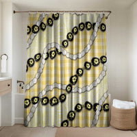 Yellow Palaka Hawaii Bathroom Set Kukui Nut Pikake Lei Hawaiian Tapa Pattern - Polynesian Pride