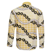Yellow Palaka Hawaii Family Matching Puletasi and Hawaiian Shirt Kukui Nut Pikake Lei Hawaiian Tapa Pattern LT14 - Polynesian Pride