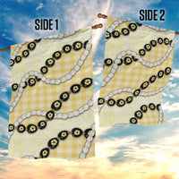 Yellow Palaka Hawaii Garden Flag Kukui Nut Pikake Lei Hawaiian Tapa Pattern - Polynesian Pride