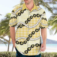 Yellow Palaka Hawaii Hawaiian Shirt Kukui Nut Pikake Lei Hawaiian Tapa Pattern LT14 - Polynesian Pride