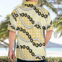 Yellow Palaka Hawaii Hawaiian Shirt Kukui Nut Pikake Lei Hawaiian Tapa Pattern LT14 - Polynesian Pride