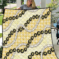Yellow Palaka Hawaii Quilt Kukui Nut Pikake Lei Hawaiian Tapa Pattern - Polynesian Pride