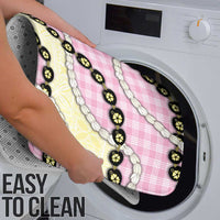 Pink Palaka Hawaii Bathroom Set Kukui Nut Pikake Lei Hawaiian Tapa Pattern - Polynesian Pride