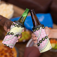 Pink Palaka Hawaii 4 in 1 Can Cooler Tumbler Kukui Nut Pikake Lei Hawaiian Tapa Pattern - Polynesian Pride