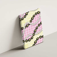 Pink Palaka Hawaii Canvas Wall Art Kukui Nut Pikake Lei Hawaiian Tapa Pattern - Polynesian Pride