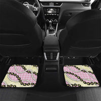 Pink Palaka Hawaii Car Mats Kukui Nut Pikake Lei Hawaiian Tapa Pattern - Polynesian Pride