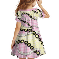 Pink Palaka Hawaii Family Matching Summer Maxi Dress and Hawaiian Shirt Kukui Nut Pikake Lei Hawaiian Tapa Pattern - Polynesian Pride
