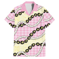 Pink Palaka Hawaii Family Matching Summer Maxi Dress and Hawaiian Shirt Kukui Nut Pikake Lei Hawaiian Tapa Pattern - Polynesian Pride