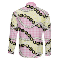 Pink Palaka Hawaii Family Matching Summer Maxi Dress and Hawaiian Shirt Kukui Nut Pikake Lei Hawaiian Tapa Pattern - Polynesian Pride