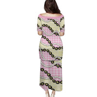 Pink Palaka Hawaii Puletasi Kukui Nut Pikake Lei Hawaiian Tapa Pattern LT14 - Polynesian Pride