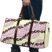 Pink Palaka Hawaii Travel Bag Kukui Nut Pikake Lei Hawaiian Tapa Pattern - Polynesian Pride