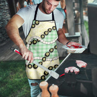 Green Palaka Hawaii Apron Kukui Nut Pikake Lei Hawaiian Tapa Pattern - Polynesian Pride