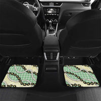 Green Palaka Hawaii Car Mats Kukui Nut Pikake Lei Hawaiian Tapa Pattern - Polynesian Pride
