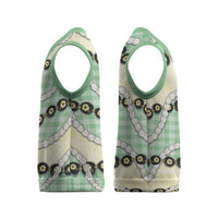 Green Palaka Hawaii Christmas Knitted V-Neck Vest Kukui Nut Pikake Lei Hawaiian Tapa Pattern - Polynesian Pride