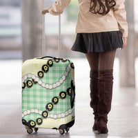 Green Palaka Hawaii Luggage Cover Kukui Nut Pikake Lei Hawaiian Tapa Pattern - Polynesian Pride