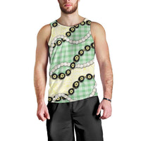 Green Palaka Hawaii Men Tank Top Kukui Nut Pikake Lei Hawaiian Tapa Pattern - Polynesian Pride