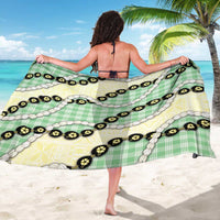 Green Palaka Hawaii Sarong Kukui Nut Pikake Lei Hawaiian Tapa Pattern - Polynesian Pride
