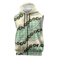 Green Palaka Hawaii Sleeveless Zip Hoodie Kukui Nut Pikake Lei Hawaiian Tapa Pattern LT14 Green - Polynesian Pride