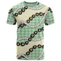 Green Palaka Hawaii T Shirt Kukui Nut Pikake Lei Hawaiian Tapa Pattern - Polynesian Pride
