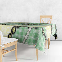 Green Palaka Hawaii Tablecloth Kukui Nut Pikake Lei Hawaiian Tapa Pattern - Polynesian Pride