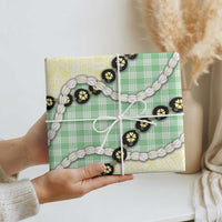 Green Palaka Hawaii Wrapping Paper Kukui Nut Pikake Lei Hawaiian Tapa Pattern - Polynesian Pride