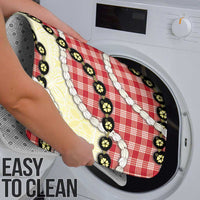 Red Palaka Hawaii Bathroom Set Kukui Nut Pikake Lei Hawaiian Tapa Pattern - Polynesian Pride