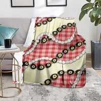 Red Palaka Hawaii Blanket Kukui Nut Pikake Lei Hawaiian Tapa Pattern - Polynesian Pride