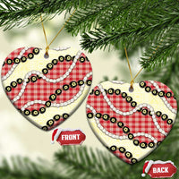 Red Palaka Hawaii Ceramic Ornament Kukui Nut Pikake Lei Hawaiian Tapa Pattern - Polynesian Pride