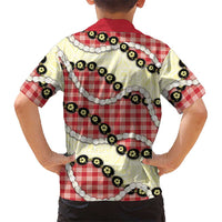 Red Palaka Hawaii Family Matching Summer Maxi Dress and Hawaiian Shirt Kukui Nut Pikake Lei Hawaiian Tapa Pattern - Polynesian Pride
