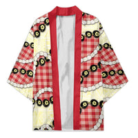 Red Palaka Hawaii Kimono Kukui Nut Pikake Lei Hawaiian Tapa Pattern - Polynesian Pride