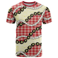Red Palaka Hawaii T Shirt Kukui Nut Pikake Lei Hawaiian Tapa Pattern LT14 Red - Polynesian Pride