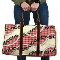 Red Palaka Hawaii Travel Bag Kukui Nut Pikake Lei Hawaiian Tapa Pattern - Polynesian Pride