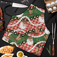 Cowboy Hawaii Mele Kalikimaka Apron Paniolo Kukui Nut Pikake Lei Red Version - Polynesian Pride