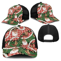 Cowboy Hawaii Mele Kalikimaka Baseball Net Cap Paniolo Kukui Nut Pikake Lei Red Version - Polynesian Pride