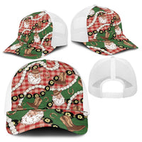 Cowboy Hawaii Mele Kalikimaka Baseball Net Cap Paniolo Kukui Nut Pikake Lei Red Version - Polynesian Pride