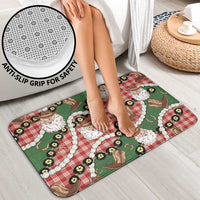 Cowboy Hawaii Mele Kalikimaka Bathroom Set Paniolo Kukui Nut Pikake Lei Red Version - Polynesian Pride