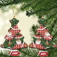 Cowboy Hawaii Mele Kalikimaka Ceramic Ornament Paniolo Kukui Nut Pikake Lei Red Version - Polynesian Pride