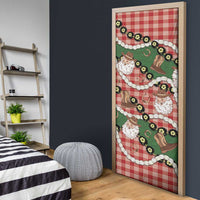 Cowboy Hawaii Mele Kalikimaka Door Cover Paniolo Kukui Nut Pikake Lei Red Version - Polynesian Pride