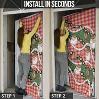 Cowboy Hawaii Mele Kalikimaka Door Cover Paniolo Kukui Nut Pikake Lei Red Version - Polynesian Pride