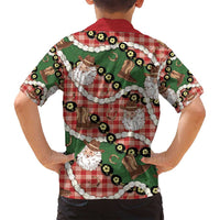 Cowboy Hawaii Mele Kalikimaka Family Matching Long Sleeve Bodycon Dress and Hawaiian Shirt Paniolo Kukui Nut Pikake Lei Red Version LT14 - Polynesian Pride