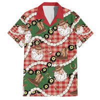 Cowboy Hawaii Mele Kalikimaka Family Matching Long Sleeve Bodycon Dress and Hawaiian Shirt Paniolo Kukui Nut Pikake Lei Red Version LT14 Dad's Shirt - Short Sleeve Red - Polynesian Pride