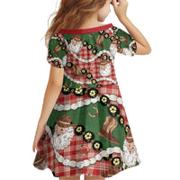 Cowboy Hawaii Mele Kalikimaka Family Matching Off The Shoulder Long Sleeve Dress and Hawaiian Shirt Paniolo Kukui Nut Pikake Lei Red Version - Polynesian Pride