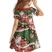 Cowboy Hawaii Mele Kalikimaka Family Matching Short Sleeve Bodycon Dress and Hawaiian Shirt Paniolo Kukui Nut Pikake Lei Red Version - Polynesian Pride