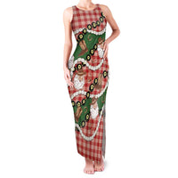 Cowboy Hawaii Mele Kalikimaka Family Matching Tank Maxi Dress and Hawaiian Shirt Paniolo Kukui Nut Pikake Lei Red Version - Polynesian Pride