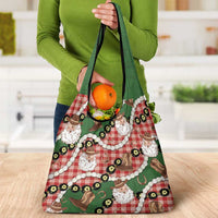 Cowboy Hawaii Mele Kalikimaka Grocery Bag Paniolo Kukui Nut Pikake Lei Red Version - Polynesian Pride