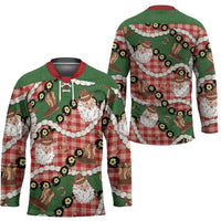 Cowboy Hawaii Mele Kalikimaka Hockey Jersey Paniolo Kukui Nut Pikake Lei Red Version LT14 - Polynesian Pride