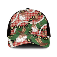 Cowboy Hawaii Mele Kalikimaka Mesh Trucker Cap Paniolo Kukui Nut Pikake Lei Red Version - Polynesian Pride