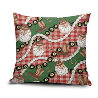 Cowboy Hawaii Mele Kalikimaka Pillow Cover Paniolo Kukui Nut Pikake Lei Red Version - Polynesian Pride