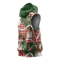 Cowboy Hawaii Mele Kalikimaka Sleeveless Hoodie Paniolo Kukui Nut Pikake Lei Red Version - Polynesian Pride